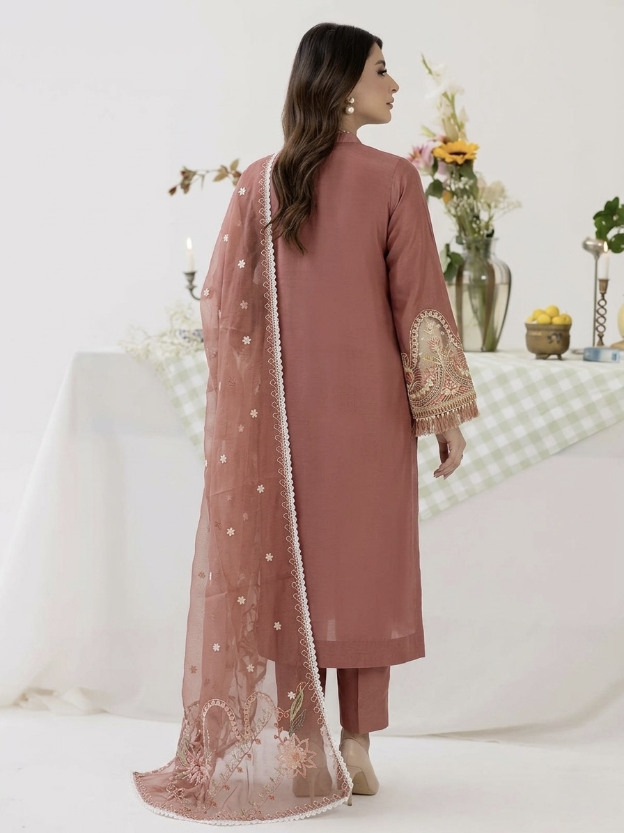 Stitched Ornate Floral Lace Suit
